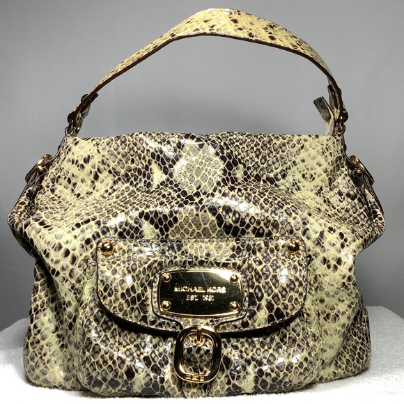 Michael Kors Snakeskin Hobo Shoulder Bag - Picture 1 of 15